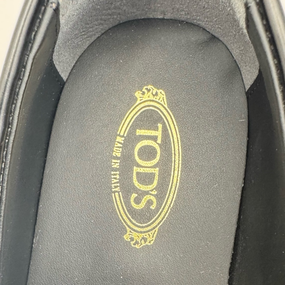 Tod's Fringed Loafers in Black Leather- size 37.5 - Picture 5 of 11